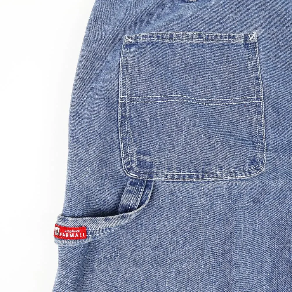 International Harvester Farmall Mens 42x30 Regular Carpenter Work Blue Jeans - Picture 9 of 12